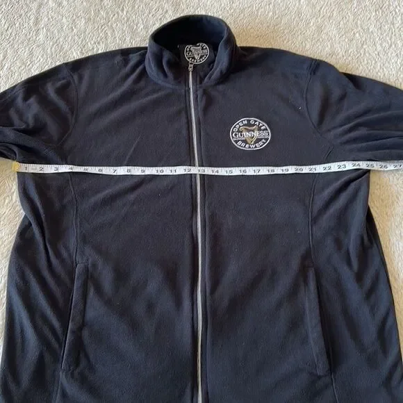 Guinness Open Gate Brewery fleece zip up black size xl